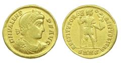Gold Coin Valens - Solidus nd AU. Solidus nd (Nicomedia, AD 367). RESTITVTOR REI PVBLICAE; SMNS in ex. 4,31 g. SM 19556. MBC+ Almost EF