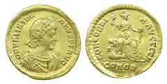 Gold coin Valentinian II - Solidus nd AU. Solidus nd (Constantinople, AD 388-392). CONCORDI A AVGGGGH. 4,28 g. SM 20167. Q/BELA Almost EF