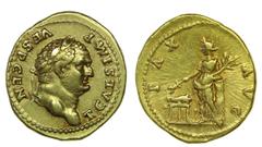 Gold coin Titus - Aureus nd AU. Aureus nd (Rone, AD 73). PAX AVG. 7,28 g. SM 2419. Q/BELA Almost EF