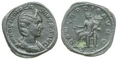 Ancient coin Otacilia Severa - Sestertius nd BR. Sestertius nd (Rome, AD 245.47). CONCORDIA AVGG S C. 26,00 g. SM 9164. MBC VF