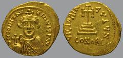 The TV collection of Byzantine gold coins Constans II (641-668), Solidus, Constantinople, 4,43 g Au, 21 mm, δ N CONSTANTINЧS P P AV, crowned, draped and cuirassed bust facing, holding globus cruciger/