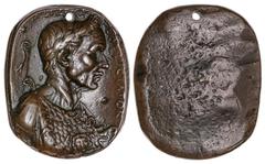 THE NEIL A. GOODMAN COLLECTION-Italian Renaissance Medals and Plaquettes ITALIAN (ca. early 16th Century)Julius Caesar Dictator. Rectangular plaquette (rounded corners). Bronze, 38.9 x 47mm. 52.51g, I