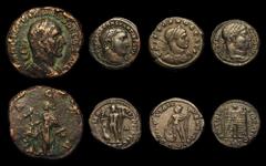 Ancient Coins Roman (4) Ae Sestertius, Trajan Decius (249-251AD) Rome. Obverse: Bust right, laureate, draped and cuirassed, IMP C M Q TRAIANNVS DECIVS AVG, Reverse: Dacia standing left, holding staff 