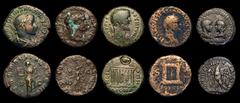 Ancient Coins Roman (9) Sestertius Gordian III (241-243AD) Obverse: Bust right, Laureate, draped and cuirassed, IMP GORDIANVS PIVS FEL AVG, Reverse: Libveralitas standing left, holding coin counter an