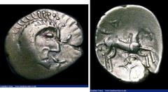 Ancient Coins Celtic Iceni Silver Unit Boudicca S.434 VA 794 Good Fine with an edge crack about 4mm long with a small central hole