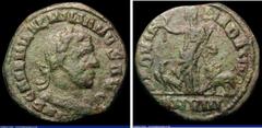 Ancient Coins Roman Sestertius Ae26 Aemilian, Dacia, (252-253AD) Obverse: Bust right cuirassed and draped IMP C M AEMIL AEMILIANVS AVG, Reverse: Dacia standing facing, holding short sceptre in left ar