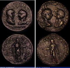 Ancient Coins Roman Provincial (2) Ae5 Gordian III and Tranquillina, Thrace, Odessus, (241-244AD) Assaria. Obverse: facing busts of Gordian III left and Tranquillina right, AYT K M ANT ΓΟΡΔΙΑΝOC AYΓ C