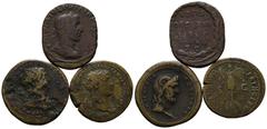 ANTIKE LOTS VARIA UND LOTS. Lot Römer (3). Lot aus: 1x Dupondius sowie 1x Lokalbronze aus Cyrene unter Traianus und 1x Sestertius von Philippus I. Um sch. und sch.-s.sch. (D).