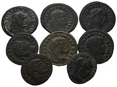 ANTIKE LOTS VARIA UND LOTS. Lot Römer (10). Lot aus 10 Folles von Diocletianus (1x) bis Maxentius (2x), darunter: 2x Maximianus Herculius, 1x Constantius I. und 1x Severus als Caesar. Um sch.-s.sch. u