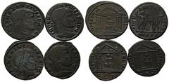 ANTIKE LOTS VARIA UND LOTS. Lot Römer (4). Lot aus 4 Folles von Maxentius. Um s.sch. und s.sch.+. (D).