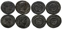 ANTIKE LOTS VARIA UND LOTS. Lot Römer (4). Lot aus 4 Folles: 2x Constantinus I., 1x Crispus und 1x Constantinus II. Um s.sch.+. (D).