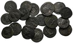 ANTIKE LOTS VARIA UND LOTS. Lot Römer (ca. 20). Lot aus ca. 20 AE-Münzen von Constantinus I. und seiner Familie. Meist um f.s.sch., manche etwas besser. (D).
