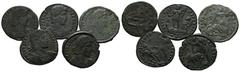 ANTIKE LOTS VARIA UND LOTS. Lot Römer (5). Lot aus 5 Maiorinen: 3x Constantius II. und 1x Constans I. Um f.s.sch. (D).