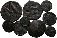 ANTIKE LOTS VARIA UND LOTS. Lot Römer (9). Lot aus 9 AE-Münzen, darunter: 1x Follis von Constantinus I. (Städteprägungen), 1x Ae-Münze von Delmatius, 1x Follis von Anastasius I. und 1x Follis von Iust