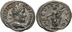 RÖMISCHE KAISERZEIT Macrinus (217-218) Denarius (2,89 g), Roma, 3. Emission, Anfang März-Anfang/Mitte Juni 218 n. Chr. Büste mit Lorbeerkranz und Drapierung / Aequitas mit Waage und Cornucopiae. RIC I