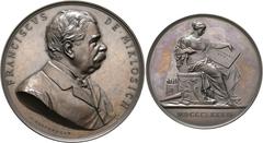 PERSONENMEDAILLEN MIKLOSICH, Franz 1813-1891 AE-Medaille (53mm) 1883 von Tautenhayn. Auf seinen 70. Geburtstag. Es war der Begründer der wissenschaftlichen Slawistik an der Universität Wien und 1853-1