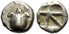 GRIECHISCHE MÜNZEN AIGINA Aigina (D) Stater (11,96g), ca. 480-450 v.Chr. SNG München 548-549, HGC 435. s.sch.