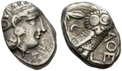 GRIECHISCHE MÜNZEN ATTIKA Athen (D) Tetradrachme (16,97g), ca. 390-295 v. Chr. Athenakopf / Eule. SNG Cop 63-65, SNG München 90- 100. s.sch.