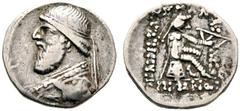 GRIECHISCHE MÜNZEN PARTHIA Königreich der Arsakiden Mithradates II. (123-88) (D) Drachme (3,15g), Ekbatana. Büste des Königs mit Diadem / Arsakes mit Bogen auf Thron. Sellwood 24.9, Shore 69. Stellenw