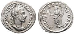 ANTIKE MÜNZEN AUS ANDEREN EINLIEFERUNGEN RÖMISCHE KAISERZEIT. Macrinus (217-218). (D) Denarius (3,23g), Roma, 1. Emission, Anfang/Mitte Mai-Ende Juli 217 n. Chr. Büste mit Lorbeerkranz und Kürass / Fe