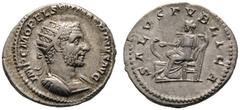 ANTIKE MÜNZEN AUS ANDEREN EINLIEFERUNGEN RÖMISCHE KAISERZEIT. Macrinus (217-218). (D) AR-Antoninianus (5,07g), Roma, 1. Emission, Anfang/Mitte Mai-Ende Juli 217 n. Chr. Büste mit Strahlenkrone und Kür