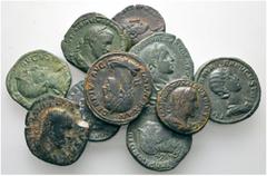 ANTIKE LOTS (D) Lot Römische Kaiserzeit (10). Lot aus 2 Sestertii des Severus Alexander, 3 Sestertii der Iulia Mamaea, 1 Sestertius des Maximinus I. Thrax, 1 Sestertius des Gordianus III., 1 Sestertiu
