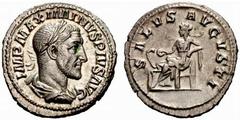 Maximinus Thrax - Philippus II. RÖMISCHE KAISERZEIT Maximinus Thrax-235-238 Denar (3,24 g), Rom 235/6. Av.: IMP MAXIMIANVS PIVS AVG, belorbeerte drapierte und gepanzerte Büste rechts. Rv.: SALVS AVGVS