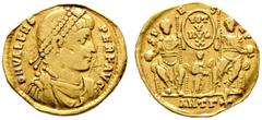 Ancient Coins RÖMISCHE KAISERZEIT Valens (364-378) Solidus (3,77g), Antiochia (Antakya), 3. Offizin, 367-375 n. Chr. Av.: D N VALENS - PER F AVG, Büste mit Perlendiadem, Drapierung und Kürass n.r. Rv.
