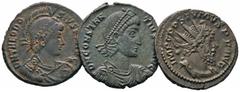 Ancient Coins ANTIKE LOTS Varia und Lots Lot Römische Kaiserzeit (3). Kleines Lot aus 1 Antoninianus des Postumus, 1 Maiorina des Constantius II. und 1 Maiorina des Theodosius I., um s.sch. und besser