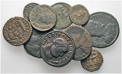 Ancient Coins ANTIKE LOTS Varia und Lots Lot Römische Kaiserzeit (10). Lot aus 1 Argenteus (Beischlag), 1 Follis und 1 Abdikationsfollis des Diocletianus, 2 Halbfolles des Divus Maximianus, 1 Maiorina