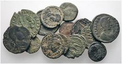 Ancient Coins ANTIKE LOTS Varia und Lots Lot Römische Kaiserzeit (14). Lot aus 14 spätrömischen Bronzemünzen, meist Theodosius I. und Familie, meist um sch. und s.sch.