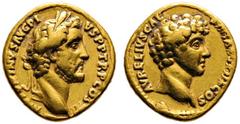 RÖMISCHE KAISERZEIT Antoninus Pius (138-161). (D) Aureus (7,17g), Roma, 140-142/144 n. Chr. Av.: ANTONINVS AVG PI-VS P P TR P COS III, Kopf des Antoninus Pius mit Lorbeerkranz n.r. Rv.: AVRELIVS CAE-S
