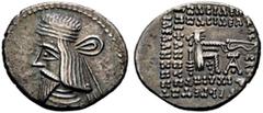 GRIECHISCHE MÜNZEN PARTHIA. Königreich der Arsakiden. Artabanos II. (10-38). Drachme (3,72g), Ekbatana. Büste des Königs mit Diadem / Arsakes mit Bogen auf Thron, im r. Feld Monogramm. Sellwood 61.7, 