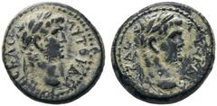 RÖMISCHE PROVINZIALPRÄGUNGEN LYDIA. Germe. Titus Augustus (79-81). Lokalbronze (3,67g). Kopf des Titus mit Lorbeerkranz / Kopf des Domitianus Caesar mit Lorbeerkranz. RPC II 931. Stellenweise leichte 