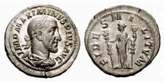 Maximinus Thrax - Volusian RÖMISCH KAISERZEIT Maximinus Thrax-235-238 Denar (2,83 g), Rom 235/236. Av.: IMP MAXIMINVS PIVS AVG, belorbeerte drapierte und gepanzerte Büste rechts. Rv.: FIDES MILITVM, F