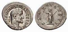 Maximinus Thrax - Volusian RÖMISCH KAISERZEIT Maximinus Thrax-235-238 Denar (3,01 g), Rom 236/238. Av.: MAXIMINVS PIVS AVG GERM, belorbeerte drapierte (und gepanzerte) Büste rechts. Rv.: PAX AVGVSTI, 