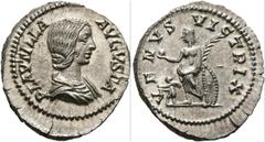 Ancient Coins: Roman RÖMISCHE KAISERZEIT - Plautilla (202-205/211) Denarius (3,58 g), Roma, 202-205 n. Chr. Av.: PLAVTILLA - AVGVSTA, Büste mit Drapierung n.r. Rv.: VENVS VICTRIX, Venus mit Apfel und 