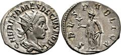 Ancient Coins: Roman RÖMISCHE KAISERZEIT - Herennius Etruscus (251) AR-Antoninianus (3,57 g), Roma, Mai/Juni 250-Juni 251 n. Chr. Av.: Q HER ETR MES DECIVS NOB C, Büste mit Strahlenkrone und Drapierun