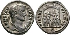Ancient Coins: Roman RÖMISCHE KAISERZEIT - Constantius I. Chlorus (305-306) als Caesar 293-305. Argenteus (3,39 g), Roma, 1. Offizin, 295-297 n. Chr. Av.: CONSTAN-TIVS CAES, Kopf mit Lorbeerkranz n.r.