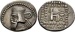 GRIECHISCHE MÜNZEN PARTHIA. Königreich der Arsakiden. Gotarzes II. (40-51 n. Chr.). Drachme (3,76 g), Ekbatana, 44-51 n. Chr. Büste des Königs mit Diadem / Arsakes mit Bogen auf Thron, im r. Feld Mono
