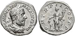 RÖMISCHE KAISERZEIT RÖMISCHE KAISERZEIT. Macrinus (217-218). Denarius (3,35 g), Roma, 3. Emission, Anfang März-Mitte Juni 218 n. Chr. Av.: IMP C M OPEL SEV - MACRINVS AVG, Büste mit Lorbeerkranz und D