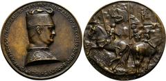 HISTORISCHE MEDAILLEN EUROPA - ÜBERSEE. ITALIEN. Mailand. (D) Filippo Maria Visconti 1412-1447 Bronzegussmedaille o.J. (um 1440), von Antonio Pisanello. Vielleicht auf die berühmte Schlacht von Anghia
