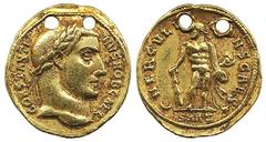 Ancient coins Ancient, Roman Empire, Constantin I Chlorus (293-305 AD) aureus 5.32 g. Obv: Laureate bust of Constantin I and text CONSTANTINVS NOB CAES. Rev: Standing Hercules facing, looking left, HE