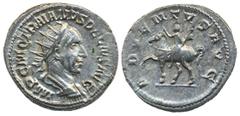 Ancient coins Ancient, Roman Empire, Trajan Decius (249-251). Antoninianus, 3.52 g. IMP C M Q TRAIANVS DECIVS AVG, radiate bust right/ ADVENTVS AVG, Decius on horse riding left, left hand raised in sa