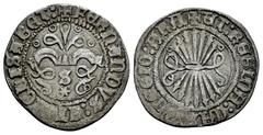Catholic Kings (1474-1504) Catholic Kings (1474-1504). 1/2 real. Sevilla. (Cal-257). Anv.: + FERNANDVS : ET : HELISABET : . S above star and 6 roundels in the field. Rev.: + ET : REGINA : CAST : LEGIO