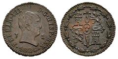 Ferdinand VII (1808-1833) Ferdinand VII (1808-1833). 1 maravedi. 1824. Jubia. (Cal-124). Ae. 1,16 g. "Cabezon" type. Scarce. Ex Aureo&Calicó 295 (05/07/2017), lot 1786. Almost XF. Est...120,00. Spanis