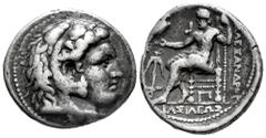 Greek Coins Kingdom of Macedon. Alexander III, "The Great". Tetradrachm. 311-300 BC. Arados. Posthumous Issue. (Price-3344). Anv.: Head of Herakles right, wearing lion's skin headdress. Rev.: Zeus sea