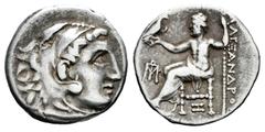 Greek Coins Kingdom of Macedon. Antigonos I Monophthalmos. Drachm. 310-301 BC. Abydos. In the name and types of Alexander III. (Price-1528). (Müller-1618). Anv.: Head of Herakles to right, wearing lio