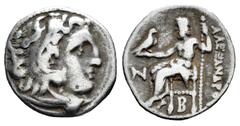 Greek Coins Kingdom of Macedon. Antigonos I Monophthalmos. Drachm. 310-301 BC. Kolophon. In the name and types of Alexander III. (Price-1800). (Müller-1335). Anv.: Head of Herakles to right, wearing l
