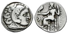 Greek Coins Kingdom of Macedon. Antigonos I Monophthalmos. Drachm. 310-301 BC. Kolophon. In the name and types of Alexander III. (Price-1827). (Müller-273). Anv.: Head of Herakles to right, wearing li